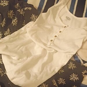Old Navy White Sleeveless Top with Button Accents